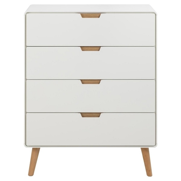 Komoda Lowell z 4 szufladami biała - ACTONA